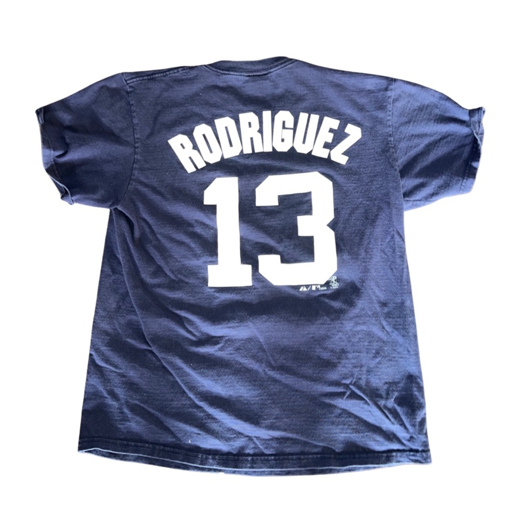 New York Yankees Alex Rodriguez T-Shirt: Medium: Heavy Wear: Vintage Majestic